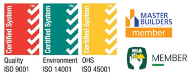 ISO 9001, ISO 14001, ISO 45001 Certified — Master Builders and HIA Member